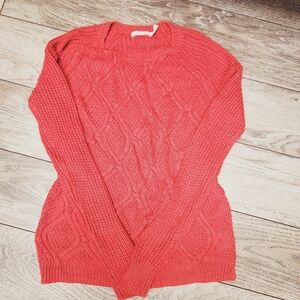 Perfect for the fall, red shimmer knitted sweater, faded glory medium (8-10)
